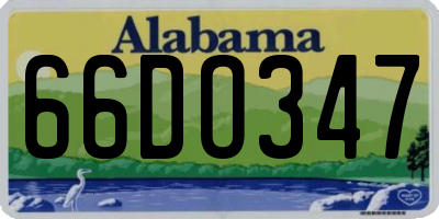 AL license plate 66DO347