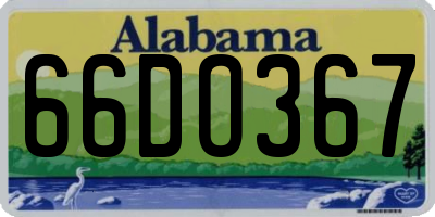 AL license plate 66DO367