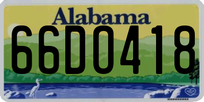 AL license plate 66DO418