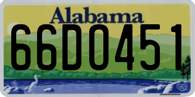 AL license plate 66DO451