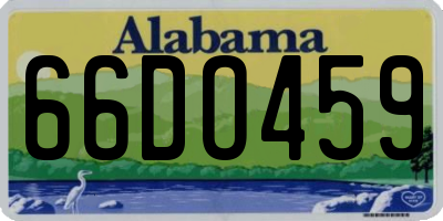 AL license plate 66DO459