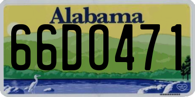AL license plate 66DO471