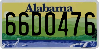 AL license plate 66DO476