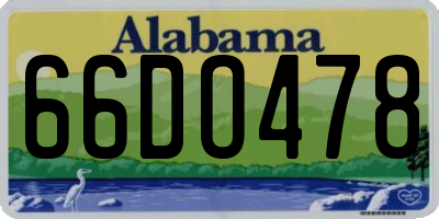 AL license plate 66DO478