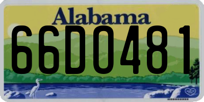 AL license plate 66DO481