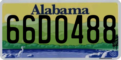 AL license plate 66DO488
