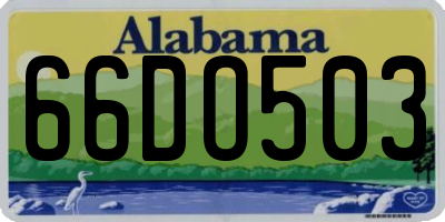 AL license plate 66DO503