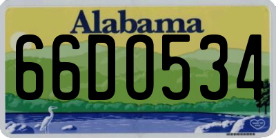 AL license plate 66DO534