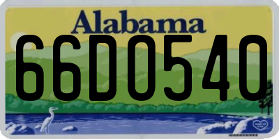 AL license plate 66DO540