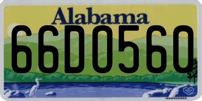 AL license plate 66DO560