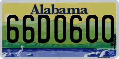 AL license plate 66DO600