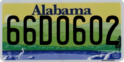 AL license plate 66DO602