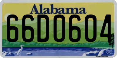 AL license plate 66DO604