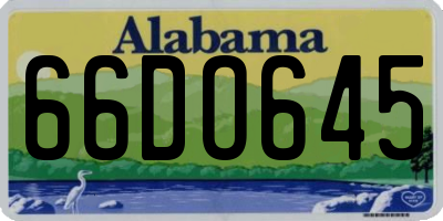 AL license plate 66DO645
