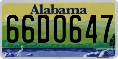 AL license plate 66DO647