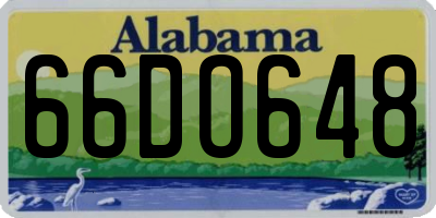 AL license plate 66DO648