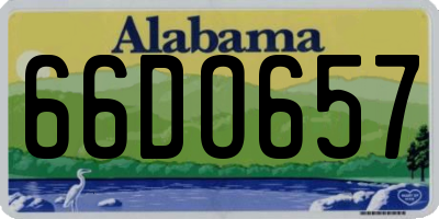 AL license plate 66DO657