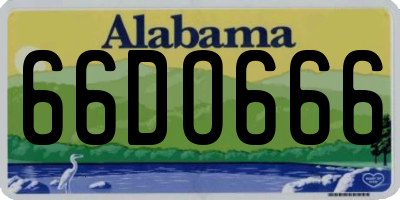 AL license plate 66DO666