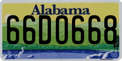 AL license plate 66DO668