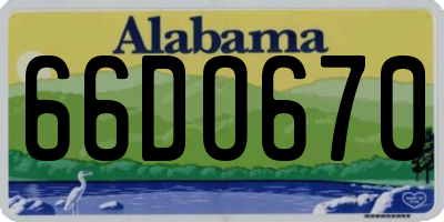 AL license plate 66DO670