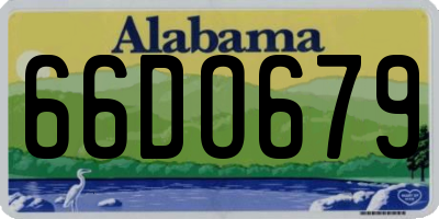 AL license plate 66DO679