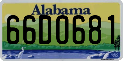 AL license plate 66DO681