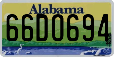 AL license plate 66DO694