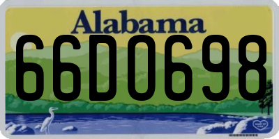 AL license plate 66DO698