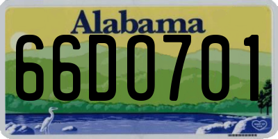 AL license plate 66DO701