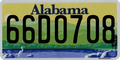 AL license plate 66DO708