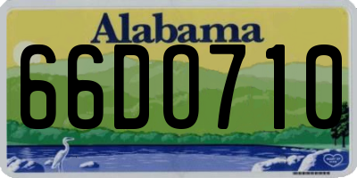 AL license plate 66DO710