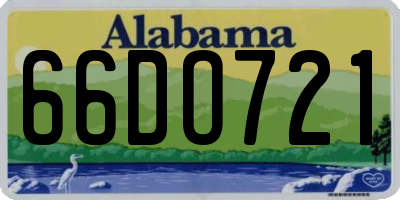 AL license plate 66DO721