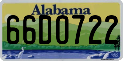 AL license plate 66DO722