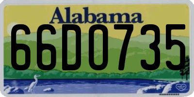 AL license plate 66DO735
