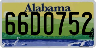 AL license plate 66DO752