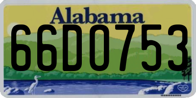 AL license plate 66DO753