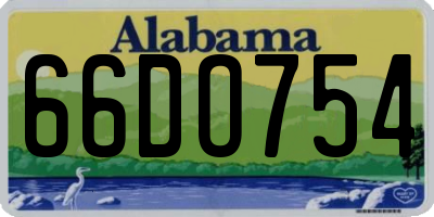 AL license plate 66DO754
