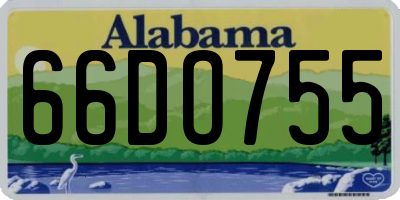 AL license plate 66DO755
