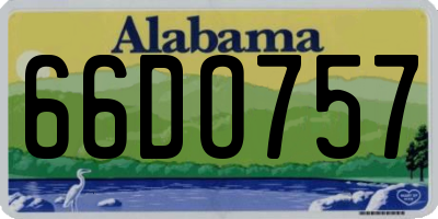 AL license plate 66DO757