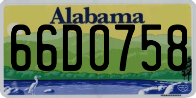 AL license plate 66DO758