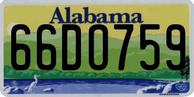 AL license plate 66DO759