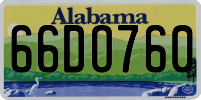 AL license plate 66DO760