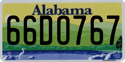 AL license plate 66DO767