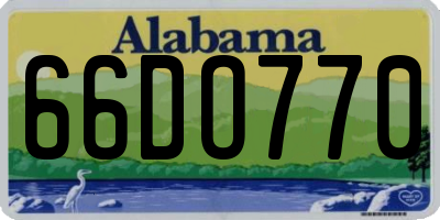 AL license plate 66DO770