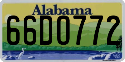 AL license plate 66DO772