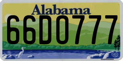 AL license plate 66DO777