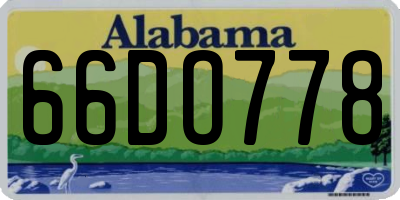 AL license plate 66DO778