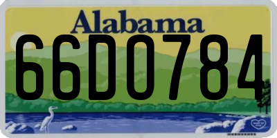AL license plate 66DO784
