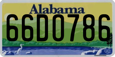 AL license plate 66DO786
