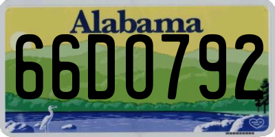AL license plate 66DO792